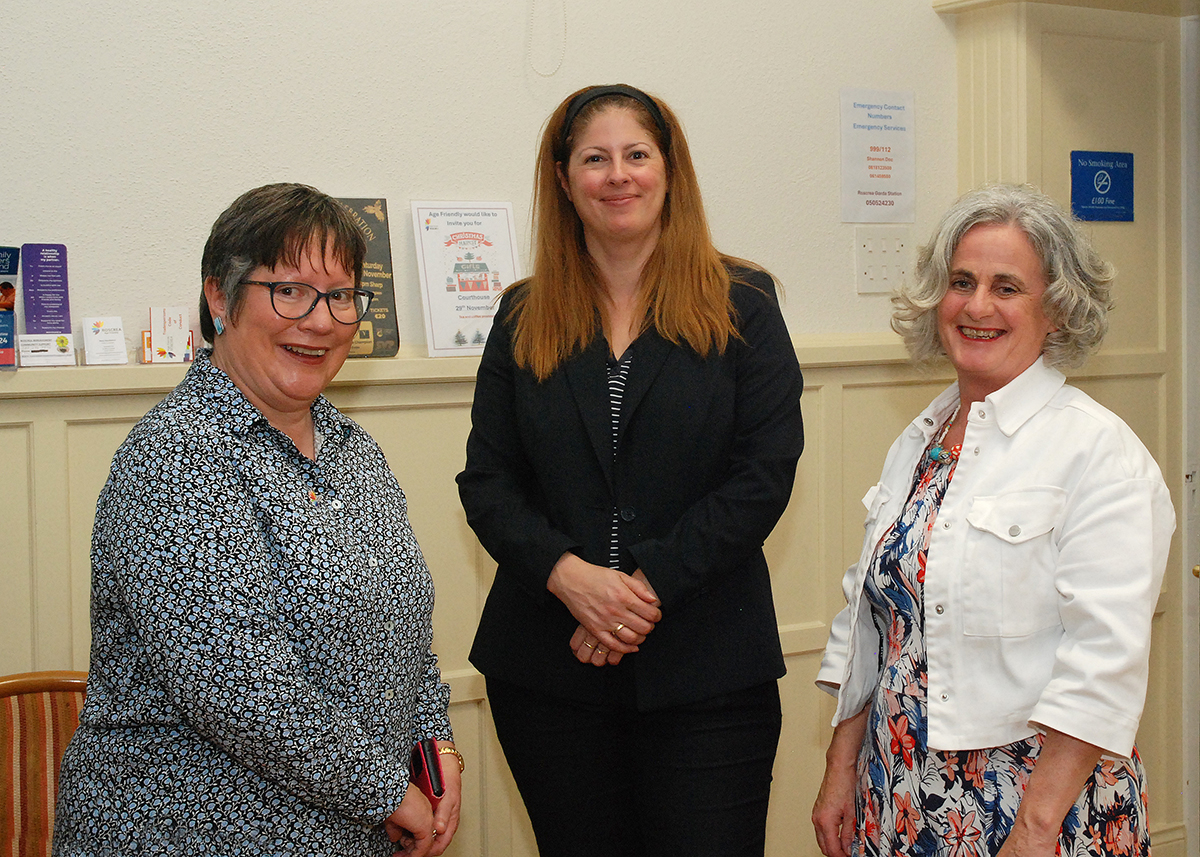 Roscrea Pictured at the ceramics project launch are Mary McMahon (Cordinator   Age Friendly), Esther Griffin (Tipperary Arts Council) and Monica O'Meara (Artist). Photo: PJ Wright
