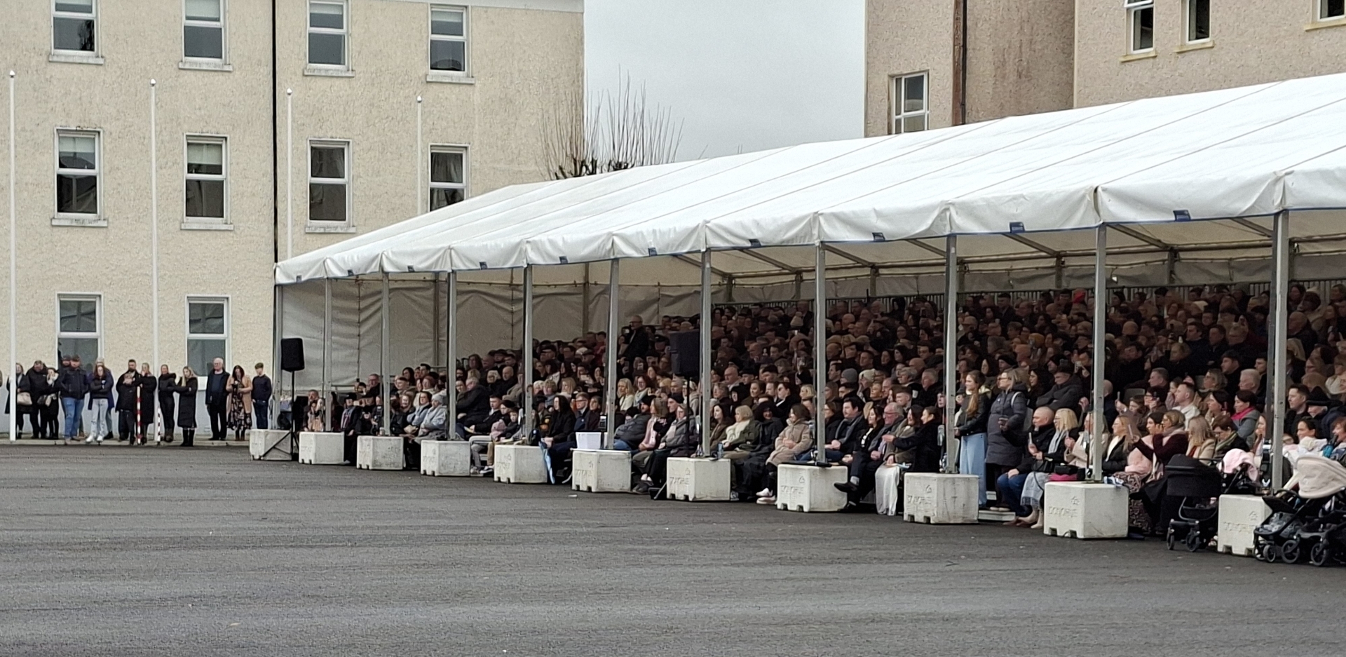 Family and friends watch on